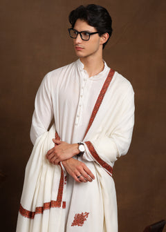 Firosh Men Embroidered Lohi White