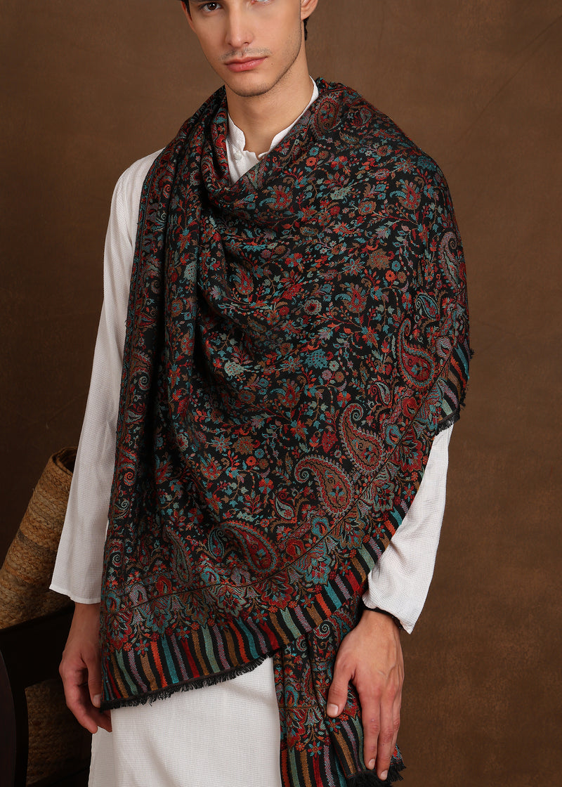 Firosh Men Faux Pashmina Kani Kashmiri Shawl