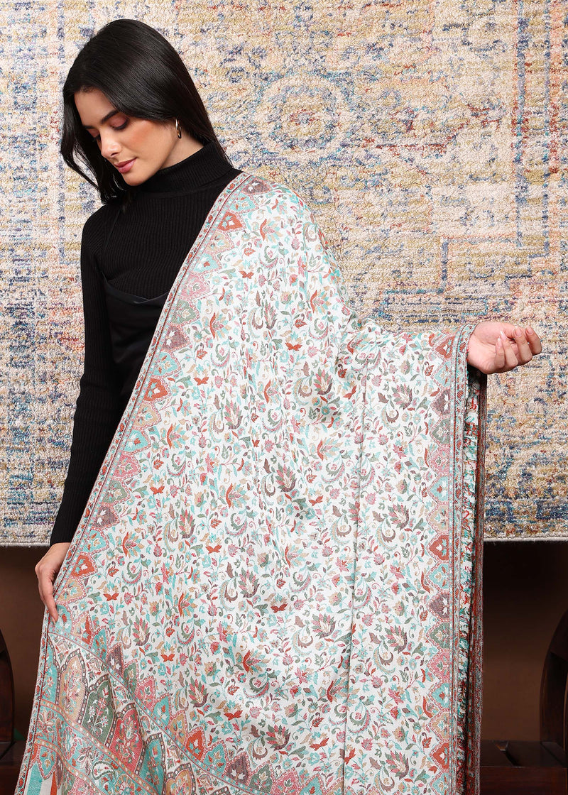 Firosh Women Faux Pashmina Kani Kashmiri Shawl