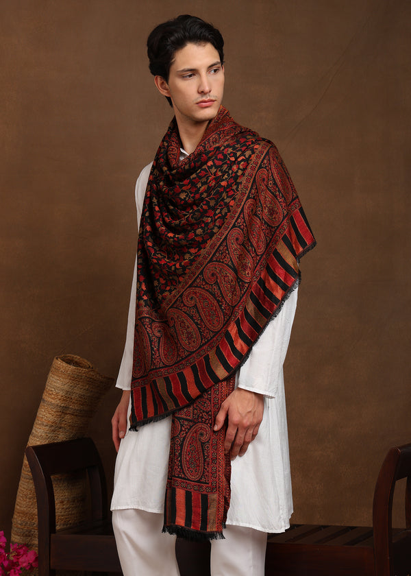 Firosh Men Faux Pashmina Kani Kashmiri Shawl