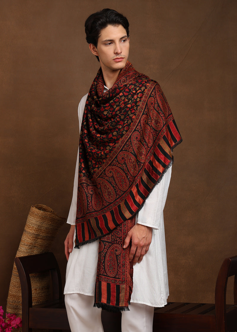 Firosh Men Faux Pashmina Kani Kashmiri Shawl