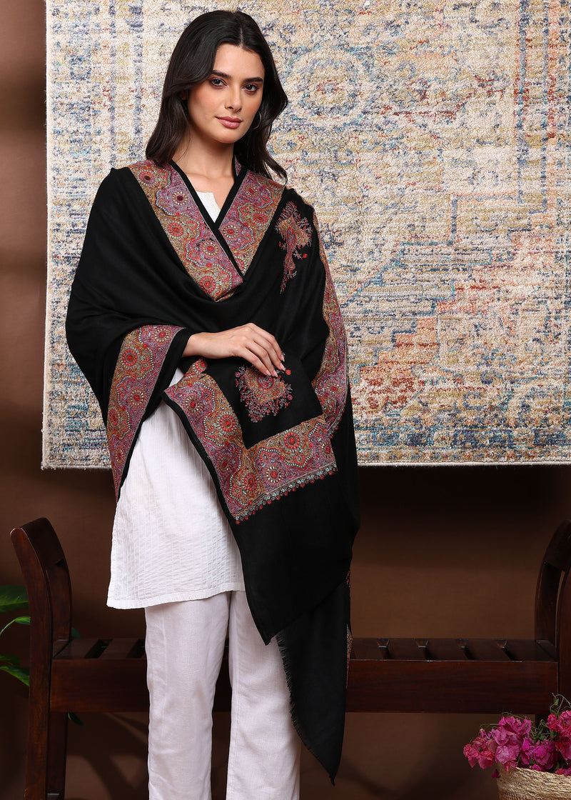 Firosh Women Border Nalki Embroidered Shawl
