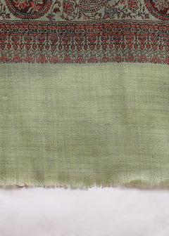 Firosh Women Kani Shawl with Embroidery work Mint Green