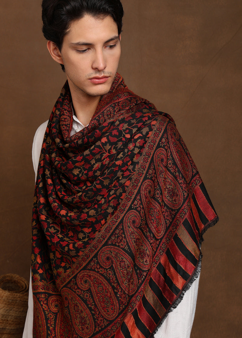 Firosh Men Faux Pashmina Kani Kashmiri Shawl