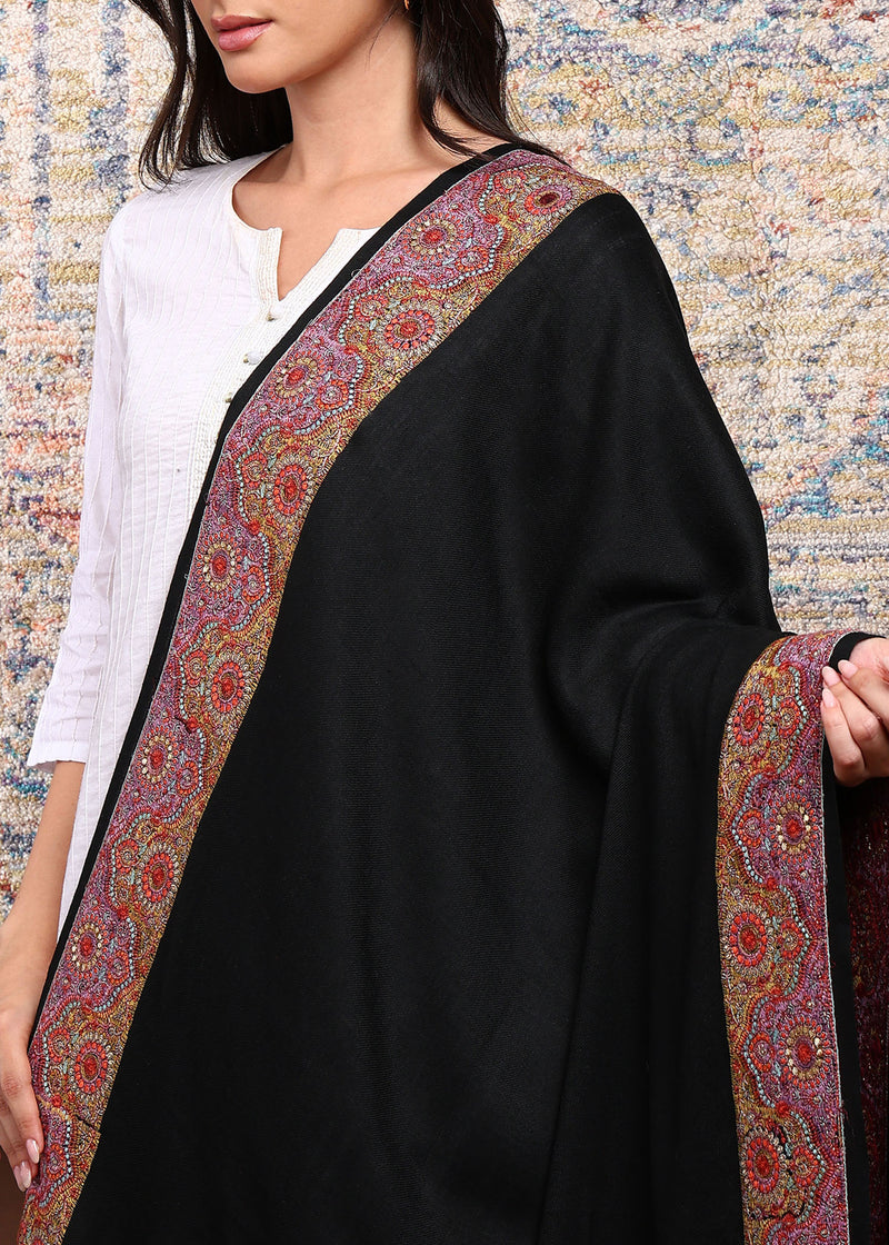 Firosh Women Border Nalki Embroidered Shawl